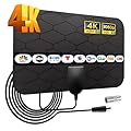 Portable Antenna TV, Digital Television Antenna for Smart/Old,Local Channels,Support 4K 1080P,Amplifier Signal-Booster,10ft Coaxial Cable, HD TV Antenna Indoor