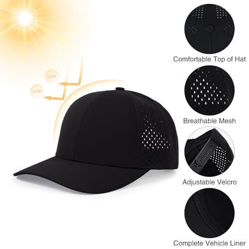 Image of Quick Dry Baseball Cap Curved Brim Mesh Snapback Hat for Men Women