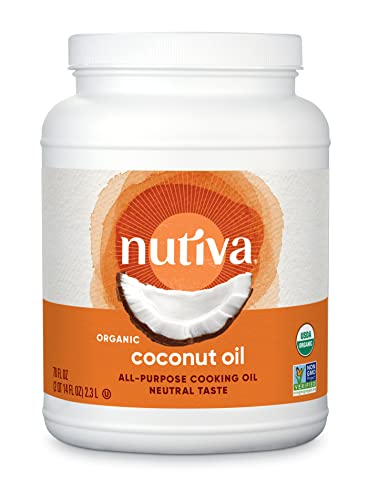 Nutiva Organic Steam-Refined Coconut Oil, 78 Fl Oz, USDA Organic, Non-GMO, Vegan, Keto, Paleo, Neutral Flavor and Aroma for Cooking & Natural Moisturizer for Skin and Hair #1