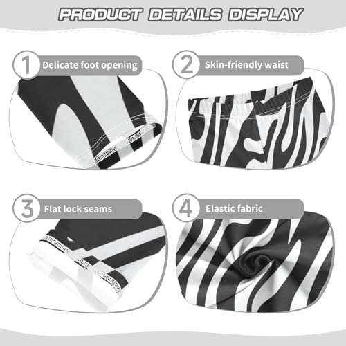 Toddler Girls Leggings Printed Yoga Pants Leggings White Black Stripe for Kids3