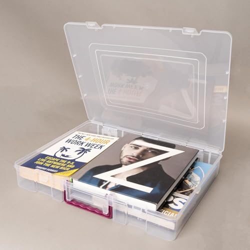 Image of Besque Multipurpose Plastic Rectangular Storage Box with Locks and Handle, Matte Finish for Saree, Laptop, Books (3)