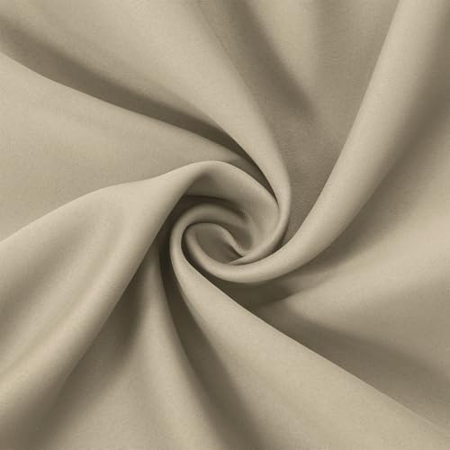Image of LEMOMO Blackout Curtains 42 x 95 inch /Beige Curtains Set of 2 Panels /Thermal Insulated Room Darkening Bedroom Curtains