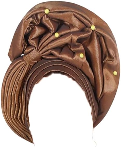 Women Silk Turban Cap African Female Headwrap Nigeria Wedding Party Hat