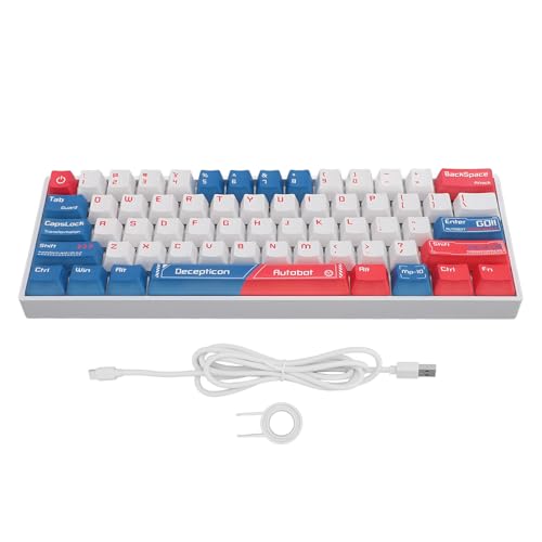 Klawiatura do Gier, 2,4G / BT/Przewodowa Klawiatura Mechaniczna 60%, Podświetlana RGB 61 Klawiszy Klawiatura Komputerowa z Niebieskim Przełącznikiem i możliwością Wymiany