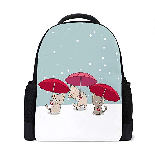 Mochila escolar de malla poliéster ZhiMi unisex bolsa de equipaje con paraguas