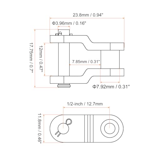 sourcing map 6Stk. #40 Verbinder versetzt Halbgliederrolle 1/2 Kettenendverbinder 08A-Kette