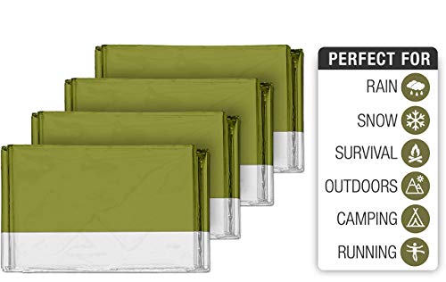 image for Swiss Safe 4 Pack Mylar Emergency Blankets for Survival - Compact & In