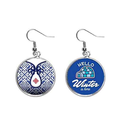 Pendientes de flor azul cultura china para realzar tu look diario de invierno