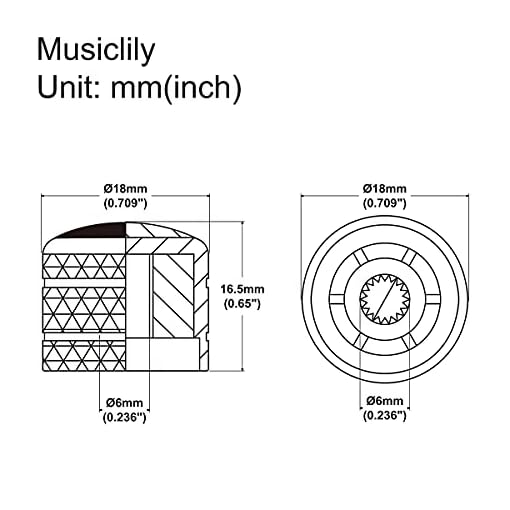Musiclily Pro - Lot De 2 Boutons Potentiomètre Dome Métrique Acier Chromé Pour Guitare Import Fender Style