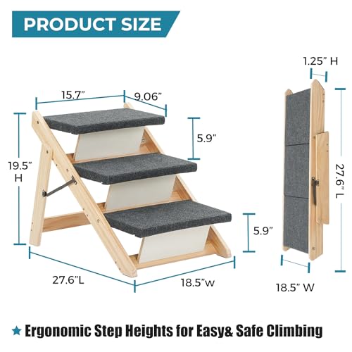 MEWANG Escadas de madeira para animais de estimação/degraus para animais de estimação - Escadas e ra