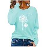 Tee Shirt Women Grandes Tailles Cintré Reveillon T Shirt De Bal A Manches Longues T-Shirt Femle Chaleureuse Motif Encolure Dégagée Kawaii
