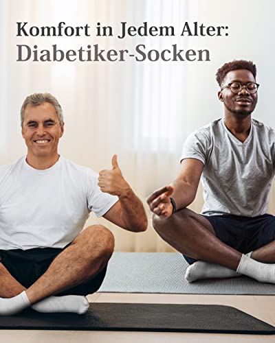 Image of Fiera Besa Diabetic Bamboo Socks with Lycra for Men - Ankle High - No Seam at Toe Nails - Business and Leisure - Suitable for Seniors - 4 Pairs