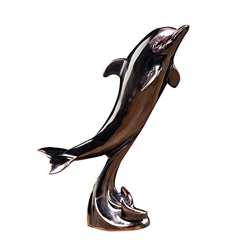 Dauphin en résine bronze, cadeau de crémaillère