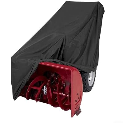 Snow Blower Cover 600D Oxford Waterproof Protector for Single Stage or Two Stage Machine with Secure Draw Rope and All Weather Outdoor Protection Black