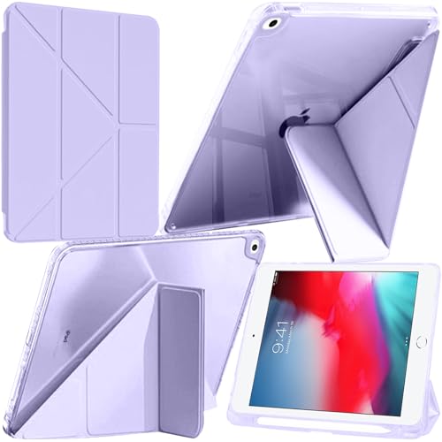 Coque iPad Mini 5 et 4 lilas avec support en Y et porte-stylet intégré