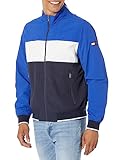 Tommy Hilfiger Men's Yachting Bomber Jacket, Atlantis Blue/Navy Colorblock, Large