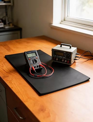 Tapis de sol isolant électrique noir en caoutchouc découpable de 40x40 cm