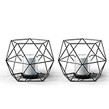 【Kerzenständer 2er Set】 Das Produkt enthält zwei Geometrischer Kerzenhalter. Die Kerzengröße beträgt 10 x 10 cm . Passend für Teelichter oder flammenlose batteriebetriebene Kerzen. (Achtung: Dieses Produkt enthält keine Kerzen.)