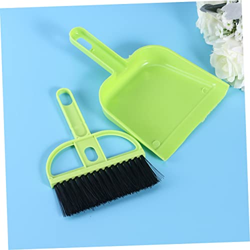 OUNONA Mini Kehrbesen und Kehrschaufel Set für Käfigreinigung Reinigungsset Grün für Enge Räume Schreibtisch und Wiederverwendbar Reinigen – Bild 6