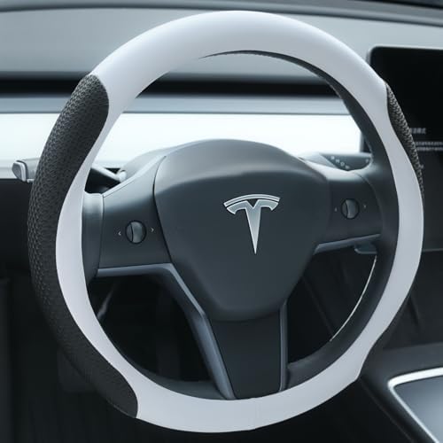 Uxcer Nappa Leather Steering Wheel Cover Compatible with Tesla Mo...