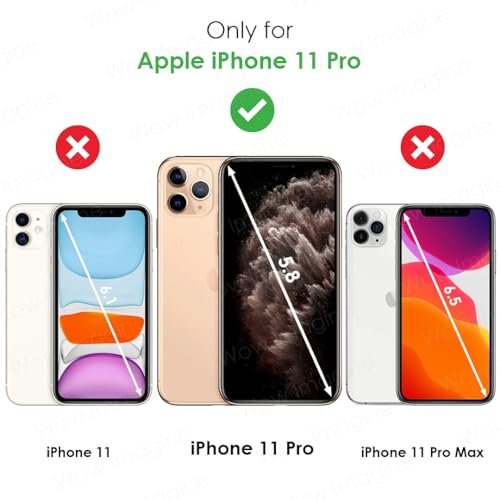 Image of WOW IMAGINE Shock Proof Back Case Mobile Cover for Apple iPhone 11 Pro | Back Cover Case (Tough Armor | Hybrid PC + TPU | Ring Holder & in-Built Kickstand | Blue)