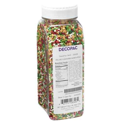DECOPAC North Pole Fusion Mix Candy Sprinkles, 26oz, Fancy Christmas