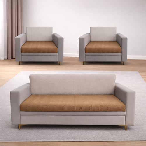 Image of Homerz Premium Velvet Sofa Cover Panel | Soft & Velvety Fabric | Rich Vibrant Colours | Sofa Protector for Living Room (Mustard, 5 (3+1+1) Seater, Only Seat Cover)