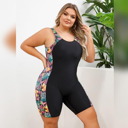 IDOPIP Plus Size One Piece Swimsuit for Women Tummy Control Bathing Suit Sun Protection UPF 50+ Rash Guard Surfing Swimwear3