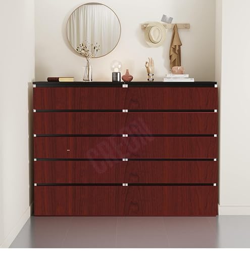 Image of CREON (16X200 INCH Red Wood Grain Self Adhesive Waterproof Wallpaper Vinyl Stickers Wooden Door Wardrobe Desktop Almirah Cupboard, Tabletop, Wall, Door Interior