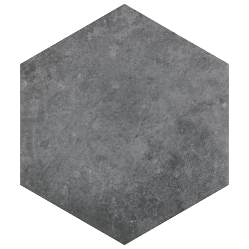 Merola Tile Heritage Hex Carbon 7" x 8" Porcelain Floor