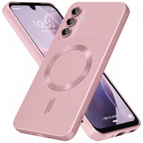 Image of DIZORO Samsung A27 Case, Compatible with Mag Safe Back Cover, Matte Luxury Metallic Luster Flexible TPU Wireless Charging Shockproof Case with Camera Protector (Metallic Silver)