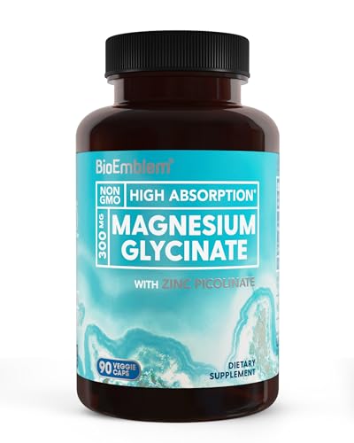 BioEmblem Magnesium Glycinate with Zinc 300mg – 90 Capsules