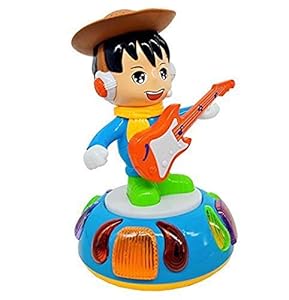 HS ENTERPRISE 360 Degree Rotate Guitar Boy with Music and Light Toy for Kids 1+ Years