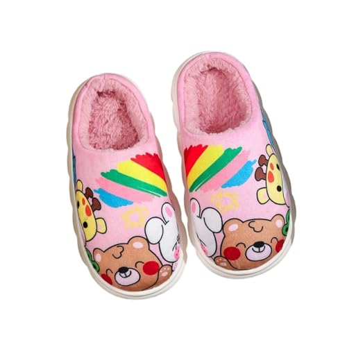 Pantuflas para niños Zapatillas de fieltro cálidas zapatillas de estar por casa de moda para niños suaves de dibujos animados zapatos de casa cómodas zapatillas de felpa mullidas para niños y niñas