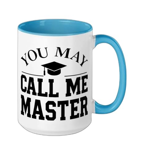 Masters Degree, Master Graduation, You May Call Me Master Ceramic Mug, Blue/White, 15oz by Master Degree Graduation Gifts For Men & Women V8Z - Used condition - Image 2