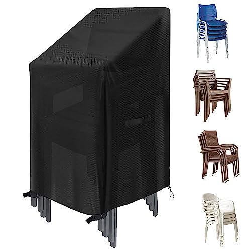 caizhe Garden Chair Covers, Garden Stacking Chair Capas Waterproof, anti-UV Heavy Duty Oxford Fabric Reclining Outdoor Chair Cover, Capa para cadeiras de cabelo ao ar livre