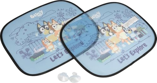 Tataway Para niebieskich zasłon bocznych samochodu 44 × 35 cm - osłona przeciwsłoneczna, ochrona przed słońcem i ciepłem, kolorowy wzór dla dzieci
