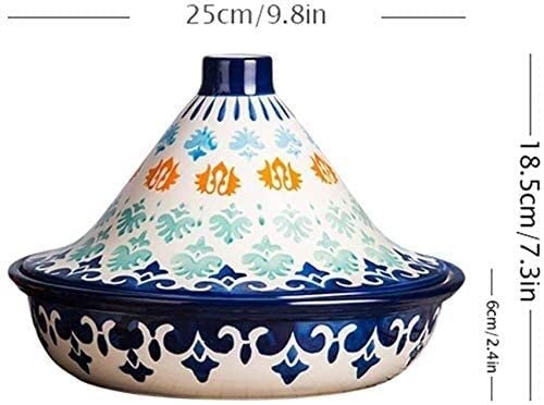 Hand Painted Taginecooking Pot Natural Tagine Casserole Pot Cooking Pot For Cooking And Stew Casserole Slow Cooker Compatible 22.5.29 #TOP1