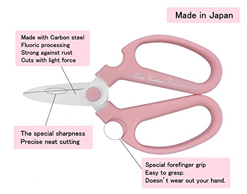 Flower Scissors Hand Creation F-180 / Blade Is Longer Than F170 Type (Pink) #TOP5