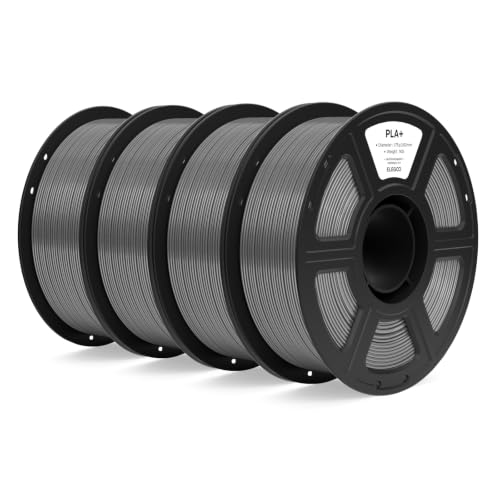 Image of ELEGOO PLA+ Filament 1.75mm Bundle, High Toughness PLA Plus 3D Printer Filament Dimensional Accuracy + /- 0.02mm, 4pcs 1kg Spool(2.2lbs) Fits for Most FDM 3D Printes Black /White /Grey /Space Grey