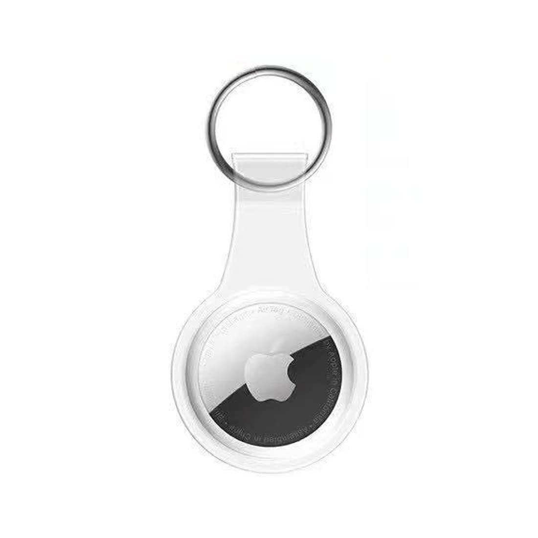 Protective Case For AirTag Keyring, Portable Airtag TPU Cover Scratch-Resistant Apple Tag Keyring Holder Wallet Case for Keys Luggage Backpack Pet Collar (Transparent)
