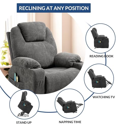 Sillón reclinable eléctrico con masaje y calefacción miniatura 5