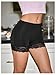 WDIRARA Women's Lace Trim Boy Shorts Mid Rise Brief Panties Boyshorts Underwear Black Large