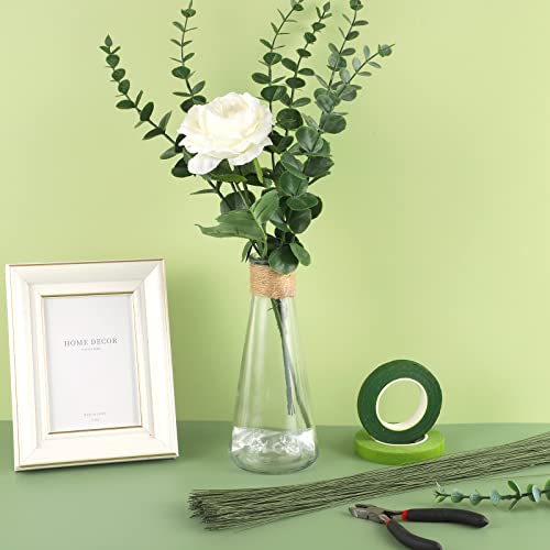 Prudiut 200 Pcs Floral Wire 26 Gauge Crafts Wire Florist Flower Wire Stems Green Floral Wire For Crafts Bouquet Stem Wreath Making Flower Arrangement Supplies (Green,14 Inch) #TOP3