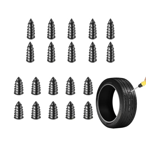 KANDUJIMU 20PCS Tire Repair Rubber Nails, Vacuum Car Tire Repair Rubber Screws Kit, Fast Self-Service Tire Repair Tool, Auto Puncture Repair Tools for Most Vehicles (10S & 10L)