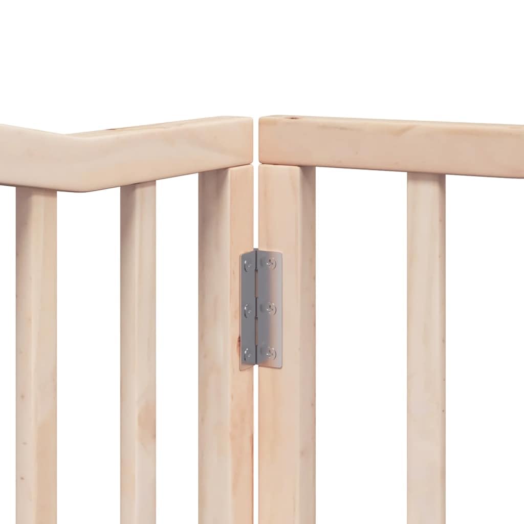 8-TLG. Puerta plegable para perros con puerta de madera de álamo de 640 cm, rejilla plegable para perros con puerta con cerradura, puerta para perros plegable sin taladrar