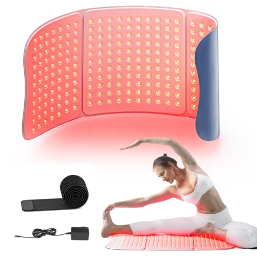 Hello Face 76 x 30 cm Large Red Light Therapy Mat, 36W Infrared Light Therapy Belt with 792 LED Chips with TriChip™ Technology, 660nm & 850nm Red Light Therapy Pad for Body Pain Relief (Blue)