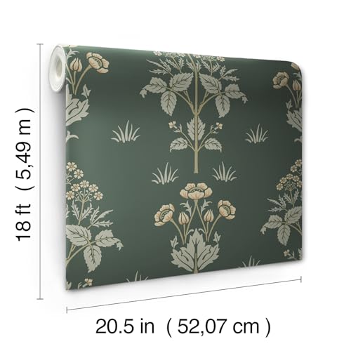 NuWallpaper x Morris & Co. Meadow Sweet Bayleaf and Manilla Peel and Stick Wallpaper, MCS6608 by NuWallpaper - Used condition - Image 3