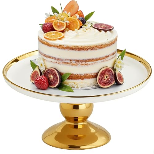 Krbnk 10 Inch White Cake Stand, Elegant Wedding Cake Pedestal