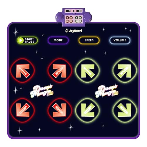 JOYBERRI Dance Mat - with 8 Levels & Songs, 3 Speeds and 2 Modes - Light Up Electronic Kids Dance Mat for Kids Ages 4-8, 8-12, Toddlers 3-5 / Dance Pad, Dancing Mat Toy Gift for Girls and Boys